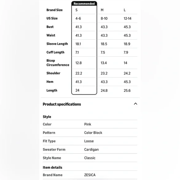 NWT PINK TIE CARDIGAN-S - Picture 9 of 13